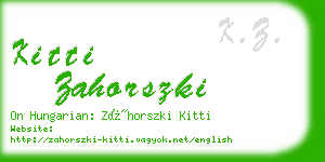 kitti zahorszki business card